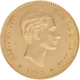 Moneda Alfonso XII 25 Pesetas Oro 1879 8,05 g