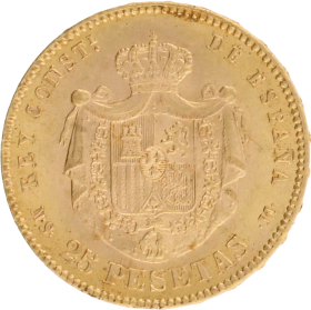 Moneda Alfonso XII 25 Pesetas Oro 1881 8,05 g