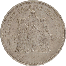 Moneda Francia 50 Francs Hércules Plata 1974 30,18 g