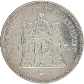 Moneda Francia 50 Francs Hércules Plata 1975 30,01 g