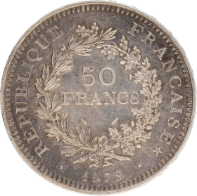 Moneda Francia 50 Francs Hércules Plata 1978 30,09 g