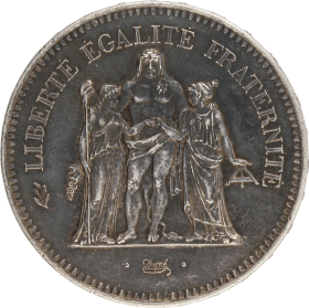 Moneda Francia 50 Francs Hércules Plata 1978 30,09 g