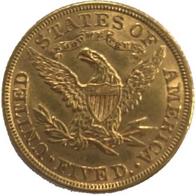 Moneda Estados Unidos 5 Dollars Oro 1900 8,35 g