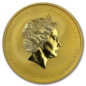 Moneda Australia Año Lunar del Mono de 50 Dollars Oro 2016 1/2 oz