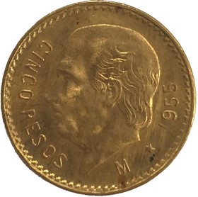 Moneda México 5 Pesos Oro 1955 4,19 g