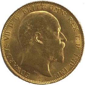 Moneda Reino Unido Soberano de 1 Libra Oro 1910 7,99 g