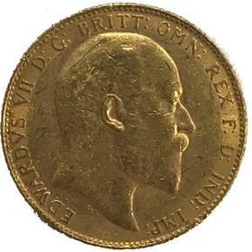 Moneda Reino Unido Soberano de 1 Libra Oro 1910 8 g