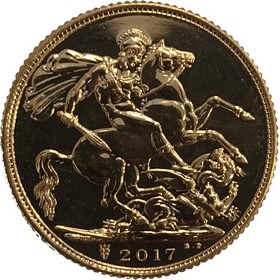 Moneda Reino Unido Soberano de 1 Libra Oro 2017 8 g