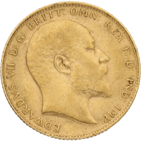 Moneda Reino Unido 1 Libra Soberano Oro 1909 7,96 g