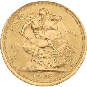 Moneda Reino Unido 1 Libra Soberano Oro 1963 7,98 g