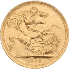 Moneda Reino Unido 1 Libra Soberano Oro 1978 7,94 g