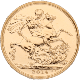 Moneda Reino Unido 1 Libra Soberano Oro 2014 7,97 g