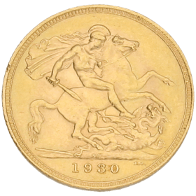 Moneda Sudáfrica 1 Libra Soberano Oro 1930 Pretoria 7,98 g