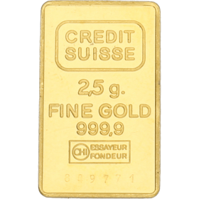 Lingote Credit Suisse nº 849771 Oro 2,50 g