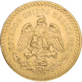 Moneda México 50 Pesos Oro 1947 41,64 g