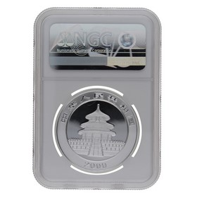 Moneda China 10 Yuans Panda MS 69 Frosted Ring Plata 2000 1oz