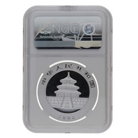 Moneda China 10 Yuans Panda MS 69 Plata 2002 1oz
