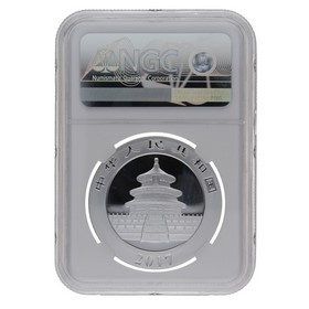 Moneda China 10 Yuans Panda MS 69 Plata 2017 30g
