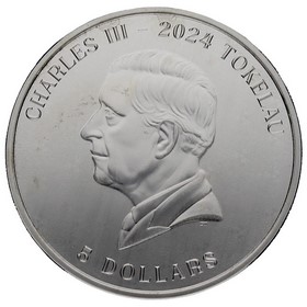 Moneda Tokelau 5 Dólares Equilibrium Plata 2024 1oz