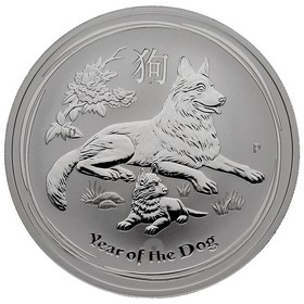 Moneda Australia 1 Dólar Año del Perro Plata 2018 1oz