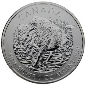 Moneda Canadá 5 Dólares Bisonte Plata 2013 1oz