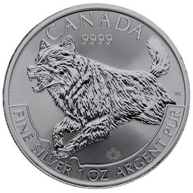 Moneda Canadá 5 Dólares Lobo Plata 2018 1oz