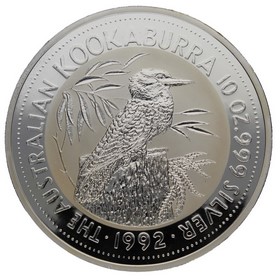 Moneda Australia 10 Dólares Kookaburra Plata 1992 10oz