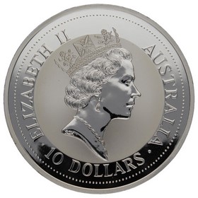 Moneda Australia 10 Dólares Kookaburra Plata 1992 10oz