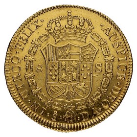 Moneda 8 Escudos Oro 1786 So-Santiago DA 26,96g
