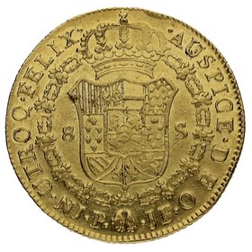 Moneda 8 Escudos Oro 1795 P-Popayán JF 26,98g