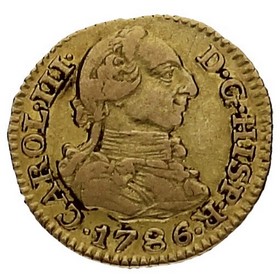 Moneda 1/2 Escudo Oro 1786 M-Madrid DV 1,73g
