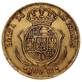Moneda 100 Reales Oro 1861 *-Madrid 8,32g