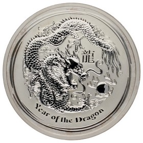 Moneda Australia 8 Dólares Año del Dragón Plata 2012 5oz