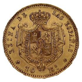 Moneda 10 Escudos Oro 1868 *-Madrid *18*68 8,35g