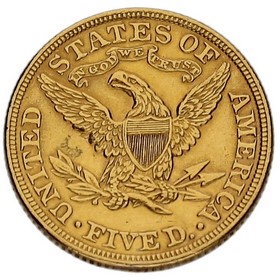 Moneda Estados Unidos 5 Dólares Coronet Head Oro 1899 (/)-Philadelphia 8,32g