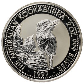 Moneda Australia 2 Dólares Kookaburra Plata 1997 2oz