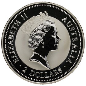 Moneda Australia 2 Dólares Kookaburra Plata 1997 2oz