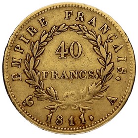 Moneda Francia 40 Francos Oro 1811 A-París 12,89g