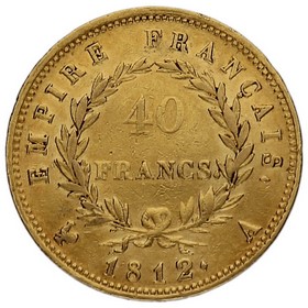 Moneda Francia 40 Francos Oro 1812 A-París 12,85g
