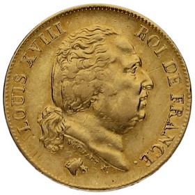 Moneda Francia 40 Francos Oro 1818 W-Lille 12,88g