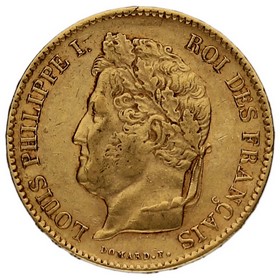 Moneda Francia 40 Francos Oro 1834 A-París 12,80g
