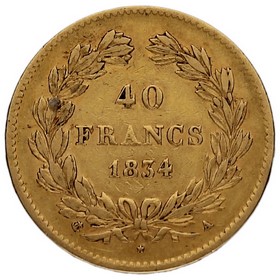 Moneda Francia 40 Francos Oro 1834 A-París 12,80g