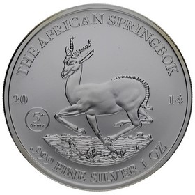 Moneda Gabón 1000 Francos Springbok Plata 2014 1oz
