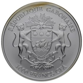 Moneda Gabón 1000 Francos Springbok Plata 2014 1oz