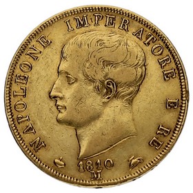 Moneda Italia 40 Liras Oro 1810 M-Milán 12,86g