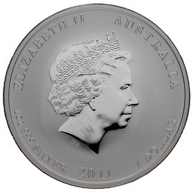 Moneda Australia 1 Dólar Año del Conejo Plata 2011 1oz