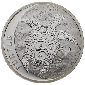 Moneda Niue 1 Dólar Tortuga Plata 2014 1/2oz
