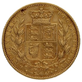 Moneda Reino Unido 1 Soberano Oro 1869 7,95g