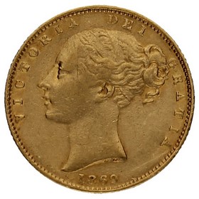 Moneda Reino Unido 1 Soberano Oro 1869 7,95g