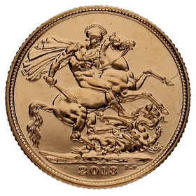 Moneda Reino Unido 1 Soberano Oro 2013 7,98g